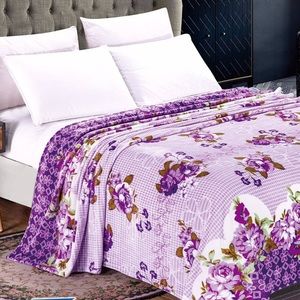 Purple Roses Velvet Micro Plush Throw Blanket
